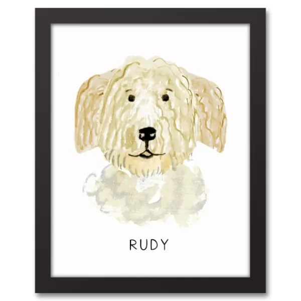 Wall Quotes & Signs-Kirkland's Home Personalized Golden Doodle Canvas Wall Plaque Tan/Yellow/White