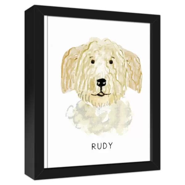 Wall Quotes & Signs-Kirkland's Home Personalized Golden Doodle Canvas Wall Plaque Tan/Yellow/White