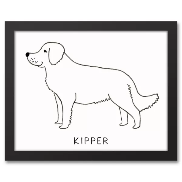 Wall Quotes & Signs-Kirkland's Home Personalized Golden Retriever Framed Wall Plaque Black/White