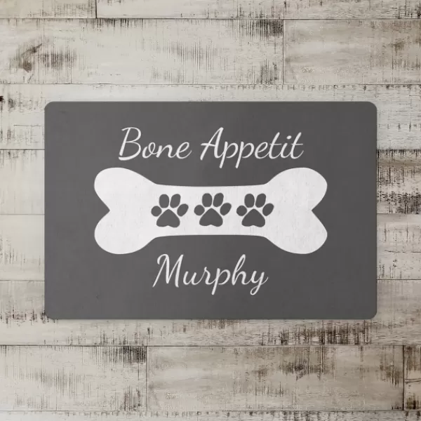 Kitchen & Floor Mats-Kirkland's Home Personalized Gray Bone Apetit Kitchen Mat Gray/White