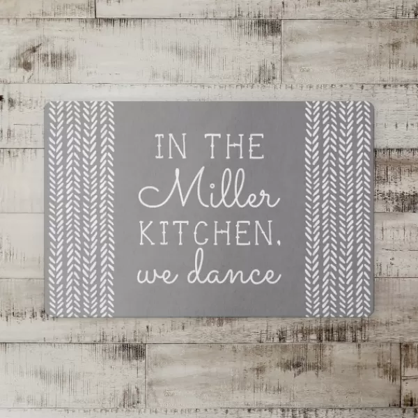 Kitchen & Floor Mats-Kirkland's Home Personalized Gray Kitchen Dance Kitchen Mat Gray/White