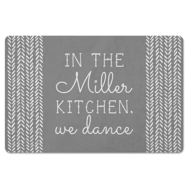 Kitchen & Floor Mats-Kirkland's Home Personalized Gray Kitchen Dance Kitchen Mat Gray/White