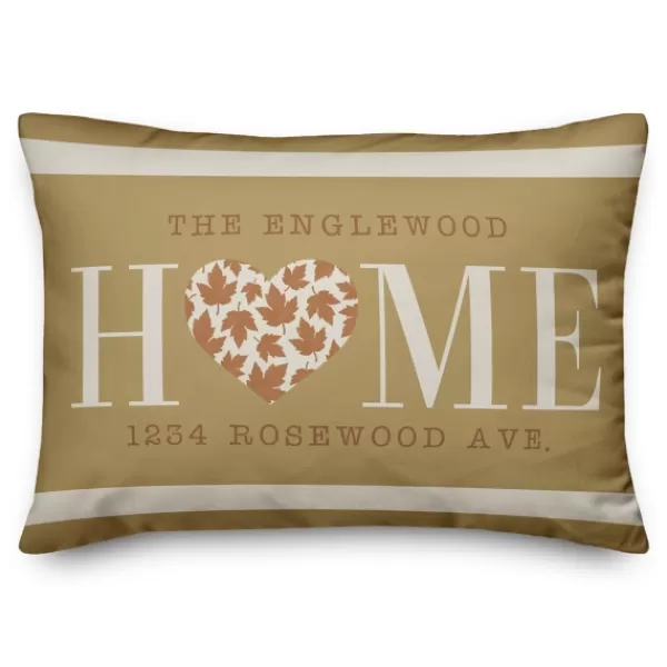 Blankets & Throws-Kirkland's Home Personalized Home With Heart Harvest Throw Pillow Brown/Tan/White