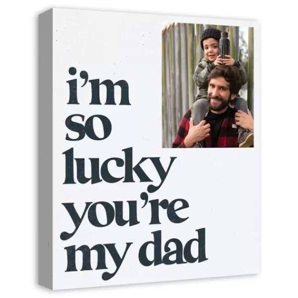 Wall Quotes & Signs-Kirkland's Home Personalized I'M So Lucky You'Re My Dad Canvas Art White