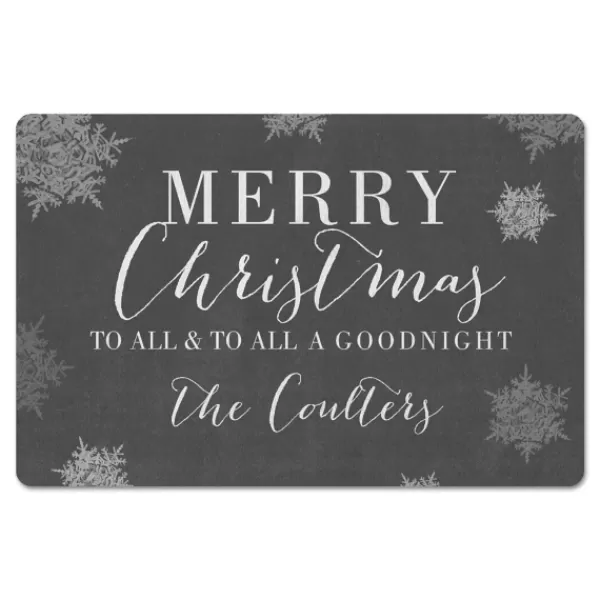 Kitchen & Floor Mats-Kirkland's Home Personalized Merry Christmas To All Kitchen Mat Gray