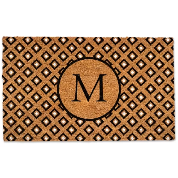 Doormats-Kirkland's Home Personalized Monogram Diamond Doormat Brown/Black