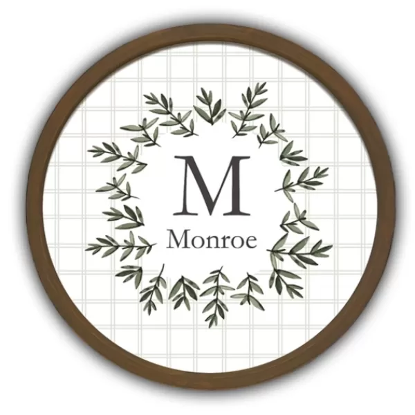 Monogram Wall Decor-Kirkland's Home Personalized Monogram Leafy Frame Plaque Brown