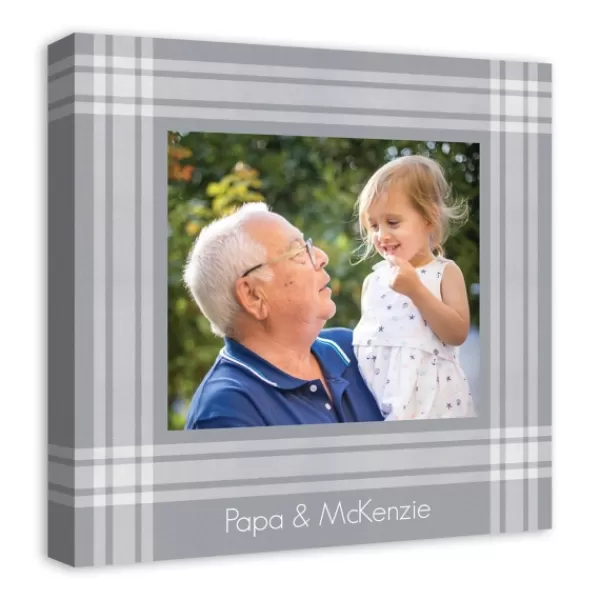 Wall Quotes & Signs-Kirkland's Home Personalized Plaid Photo Canvas Art Print Gray