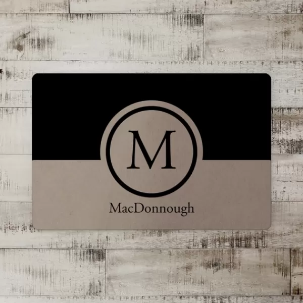 Kitchen & Floor Mats-Kirkland's Home Personalized Simple Circle Monogram Floor Mat Brown/Black