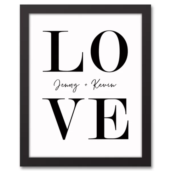 Wall Quotes & Signs-Kirkland's Home Personalized Simple Love Framed Canvas Wall Plaque White/Black