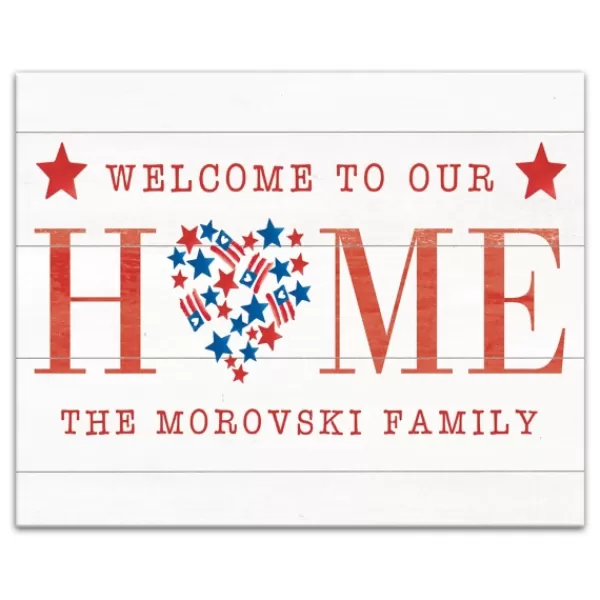 Wall Quotes & Signs-Kirkland's Home Personalized Welcome To Our Home Canvas Art Print White/Red