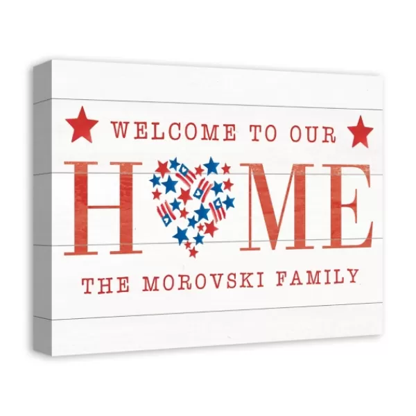 Wall Quotes & Signs-Kirkland's Home Personalized Welcome To Our Home Canvas Art Print White/Red