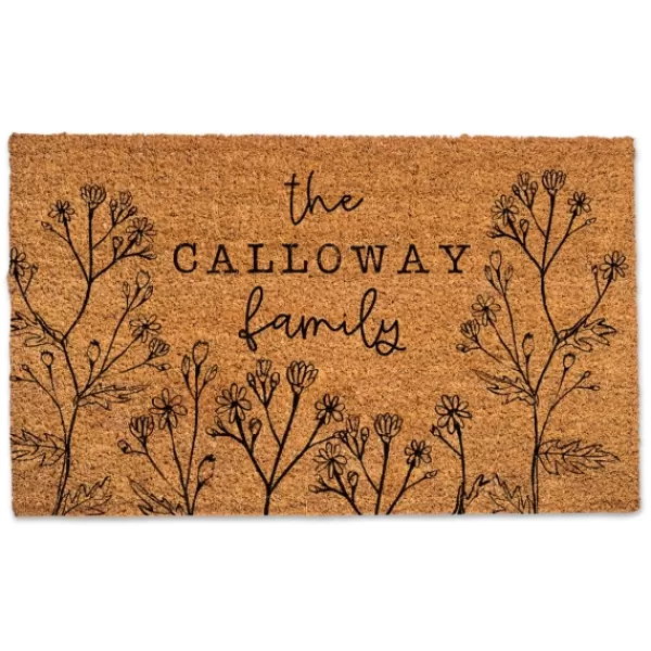 Doormats-Kirkland's Home Personalized Wildflower Doormat Brown/Black