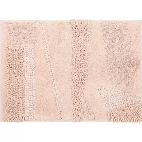 Bathroom Rugs-Kirkland's Home Petal Blush Asymmetrical Cotton Bath Mat, 24 In. Pink