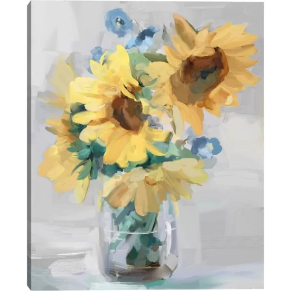 Canvas Art-Kirkland's Home Petite Fleurs Sunflower Ii Canvas Art Print, 16X20 Yellow/Blue