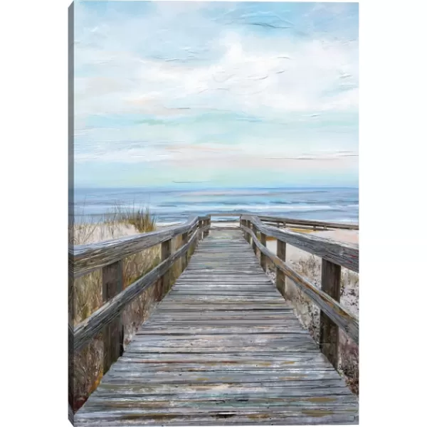 Canvas Art-Kirkland's Home Pier Pressure Canvas Art Print Blue/White