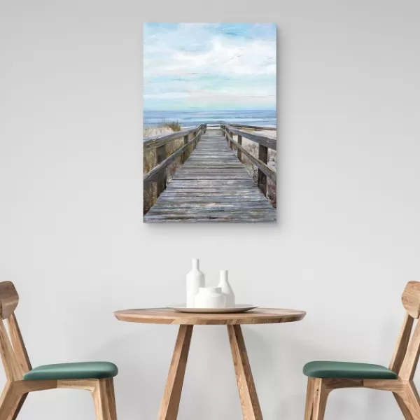 Canvas Art-Kirkland's Home Pier Pressure Canvas Art Print Blue/White