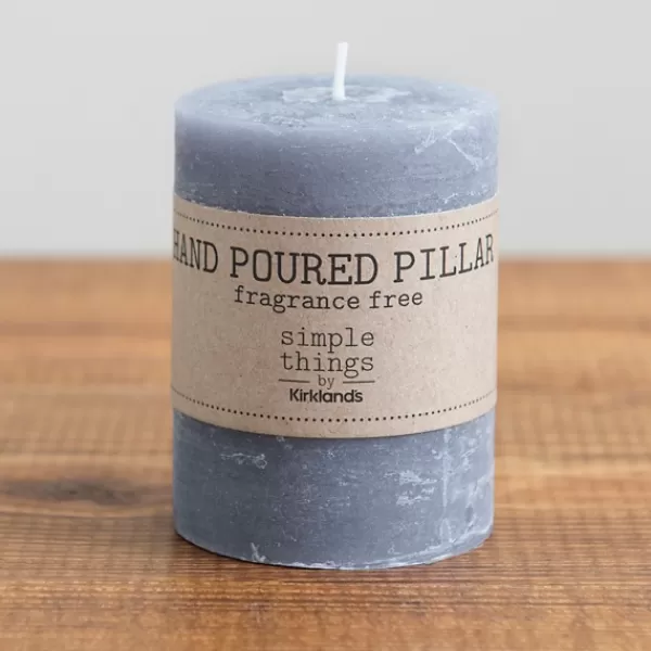 Candles-Kirkland's Home Pillar Unscented Candle, 4 In. Gray