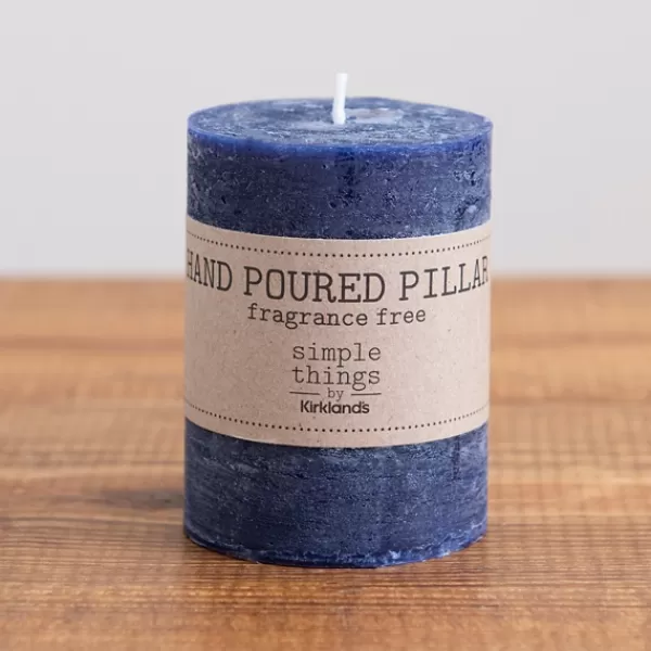 Candles-Kirkland's Home Pillar Unscented Candle, 4 In. Blue