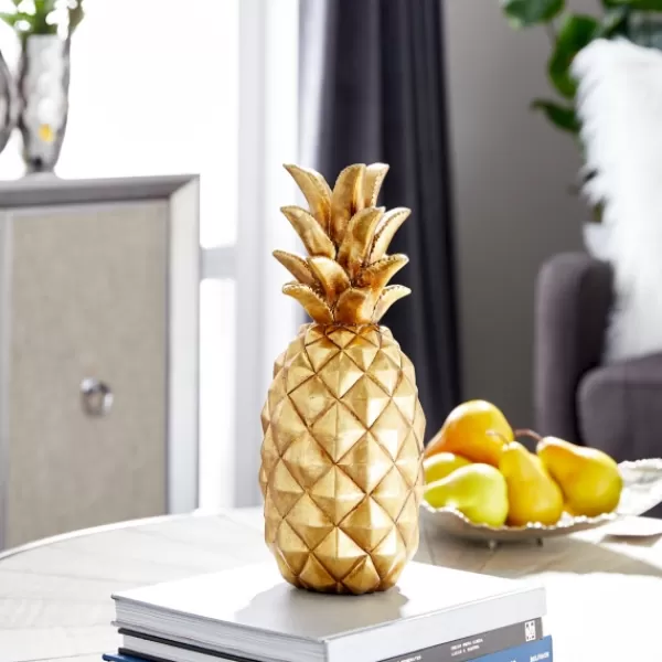 Statues & Figurines-Kirkland's Home Pineapple Statue Gold