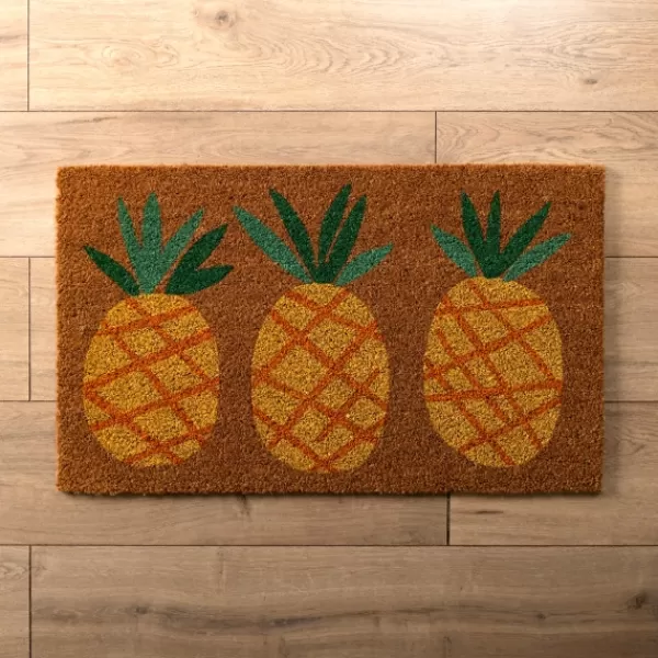 Doormats-Kirkland's Home Pineapple Trio Coir Doormat Tan/Yellow