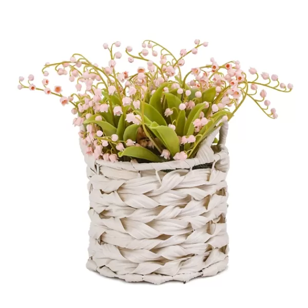 Arrangements & Greenery-Kirkland's Home Pink Lily Of The Valley Arrangement In Basket Pink/Green