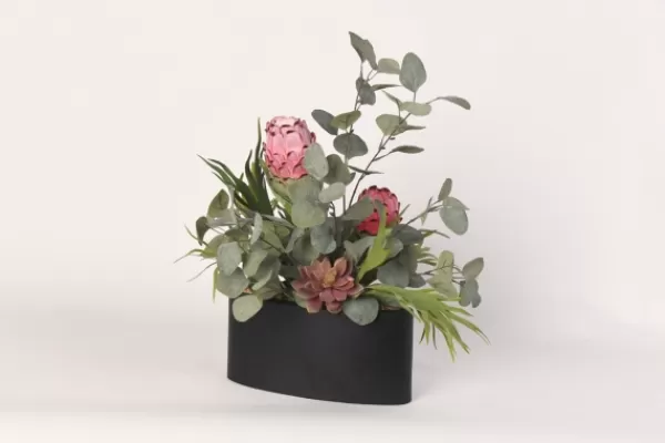 Arrangements & Greenery-Kirkland's Home Pink Protea And Eucalyptus Arrangement In Planter Pink/Green