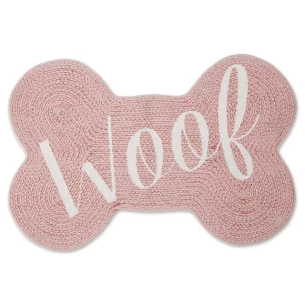 Kitchen & Floor Mats-Kirkland's Home Pink Woof Bone Pet Bowl Mat Pink/White