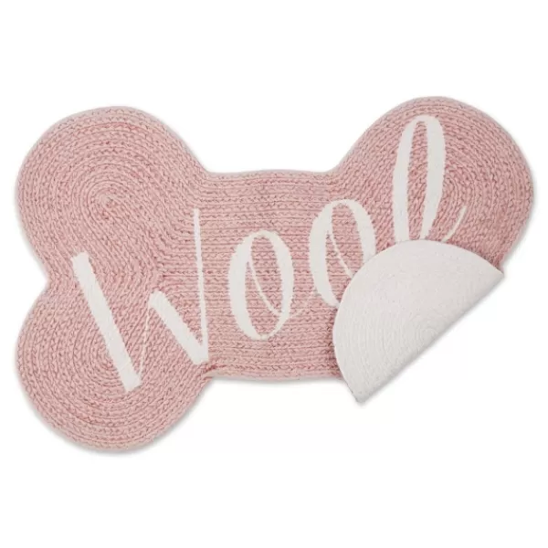 Kitchen & Floor Mats-Kirkland's Home Pink Woof Bone Pet Bowl Mat Pink/White