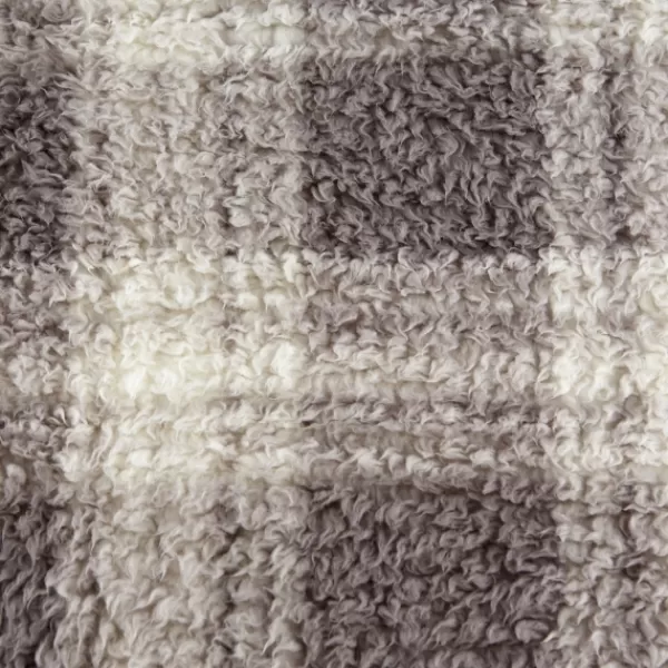 Blankets & Throws-Kirkland's Home Plaid Plush Throw Gray