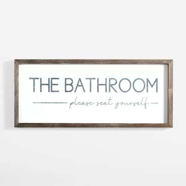 Wall Quotes & Signs-Kirkland's Home Please Seat Yourself Framed Wall Plaque White/Black