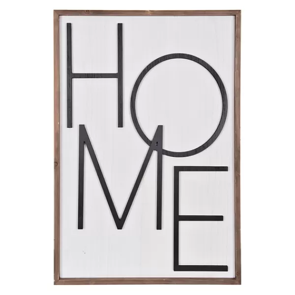 Wall Quotes & Signs-Kirkland's Home Popped Letter Home Plaque Black/White/Brown