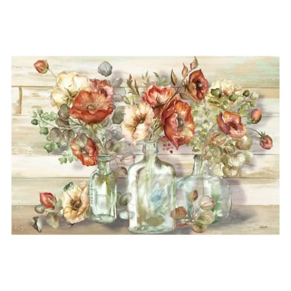 Canvas Art-Kirkland's Home Poppies And Eucalyptus Canvas Art Print, 48X32 In. Multi