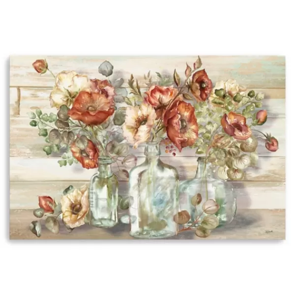 Canvas Art-Kirkland's Home Poppies And Eucalyptus Canvas Art Print, 60X40 In. Tan