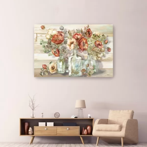 Canvas Art-Kirkland's Home Poppies And Eucalyptus Canvas Art Print, 60X40 In. Tan