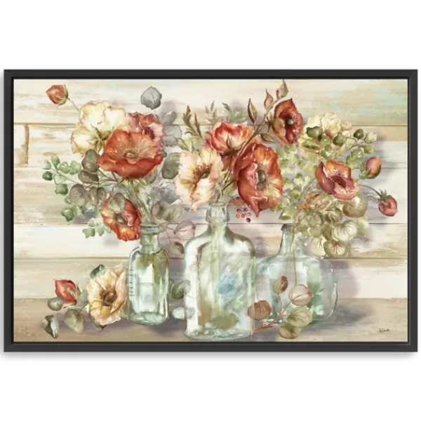 Canvas Art-Kirkland's Home Poppies And Eucalyptus Framed Giclee Canvas Print Multi