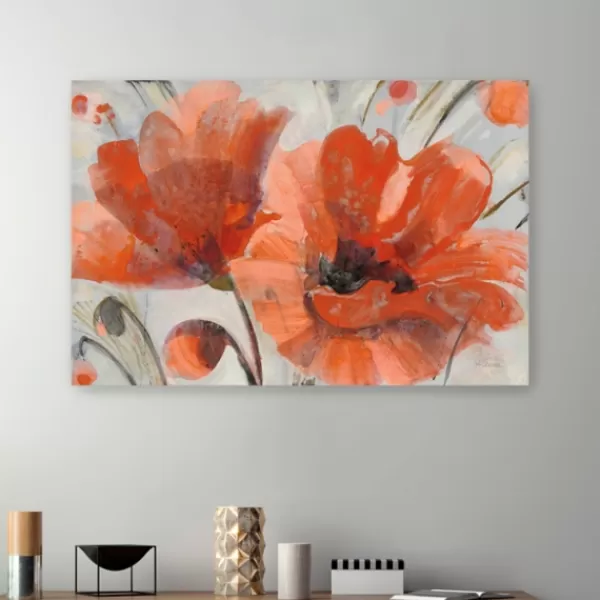 Canvas Art-Kirkland's Home Popping Poppies Canvas Art Print, 48X32 In. Orange/White