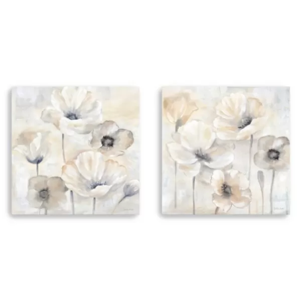 Canvas Art-Kirkland's Home Poppy Garden 2-Pc. Canvas Art Set, 30X30 In. Gray