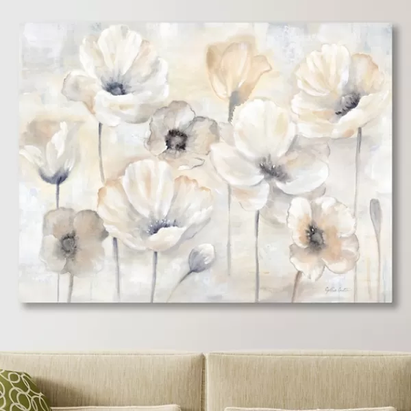 Canvas Art-Kirkland's Home Poppy Garden Landscape Giclee Canvas Art Print White/Tan