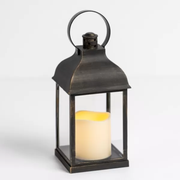 Lanterns-Kirkland's Home Pre-Lit Antique Bronze Ring Led Lantern Brown