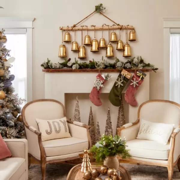 Arrangements & Greenery-Kirkland's Home Pre-Lit Pinecone Branch Holiday Garland White/Green