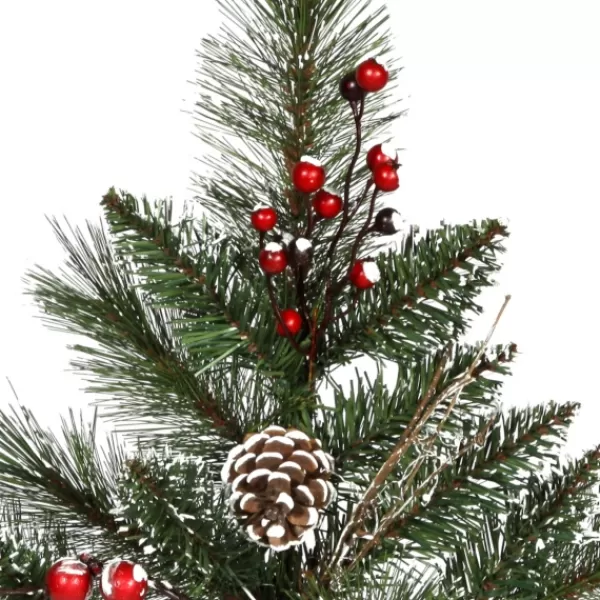 Arrangements & Greenery-Kirkland's Home Pre-Lit Snow Tipped Berry And Pinecone Garland Green/White