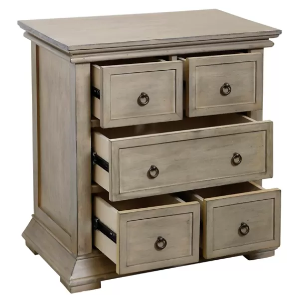 Nightstands-Kirkland's Home Prescott Pine Wood 5-Drawer Nights D Tan