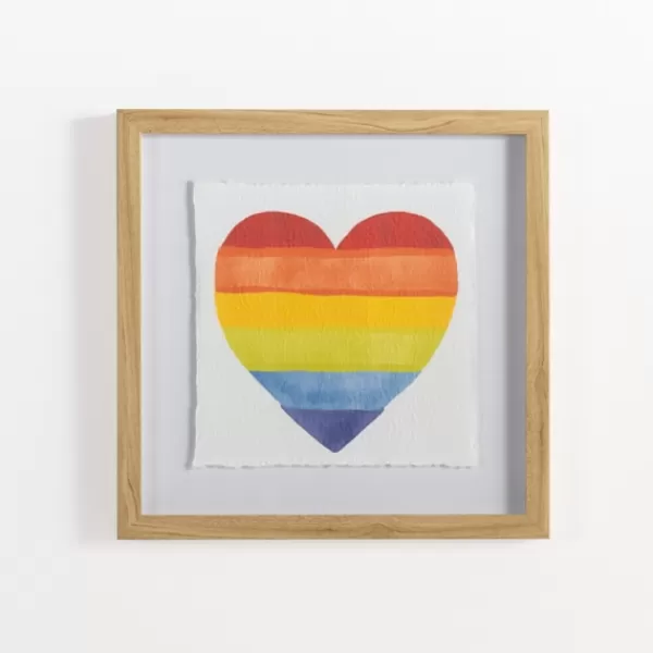 Framed Art-Kirkland's Home Pride Rainbow Heart Framed Art Print White/Multi