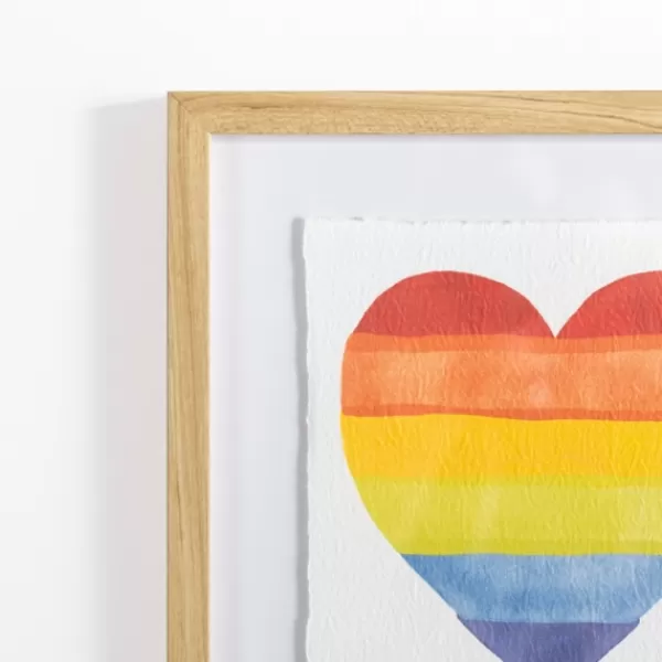 Framed Art-Kirkland's Home Pride Rainbow Heart Framed Art Print White/Multi