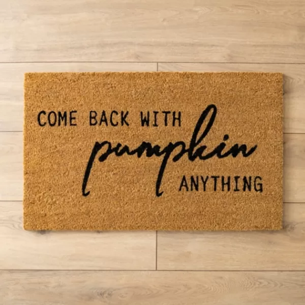 Doormats-Kirkland's Home Pumpkin Anything Coir Doormat Tan/Black