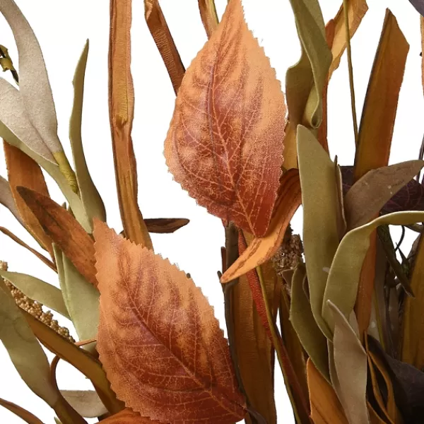 Wreaths-Kirkland's Home Pumpkin Seedpod Stalks Harvest Wreath Multi