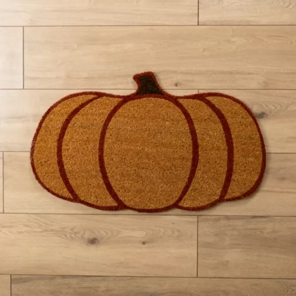 Doormats-Kirkland's Home Pumpkin Shaped Coir Doormat Tan