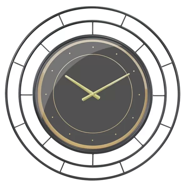 Clocks-Kirkland's Home Radial Wire Metal Wall Clock Black