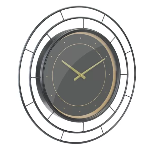 Clocks-Kirkland's Home Radial Wire Metal Wall Clock Black